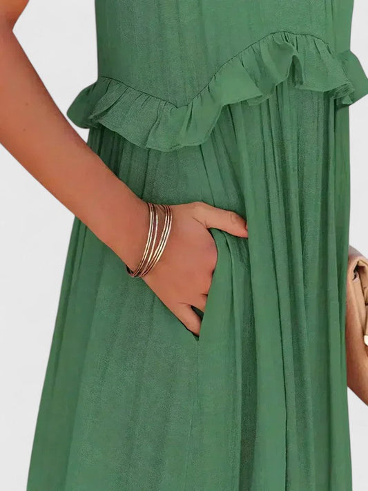 Piper | Vestito Maxi Elegante Drappeggiato da Donna