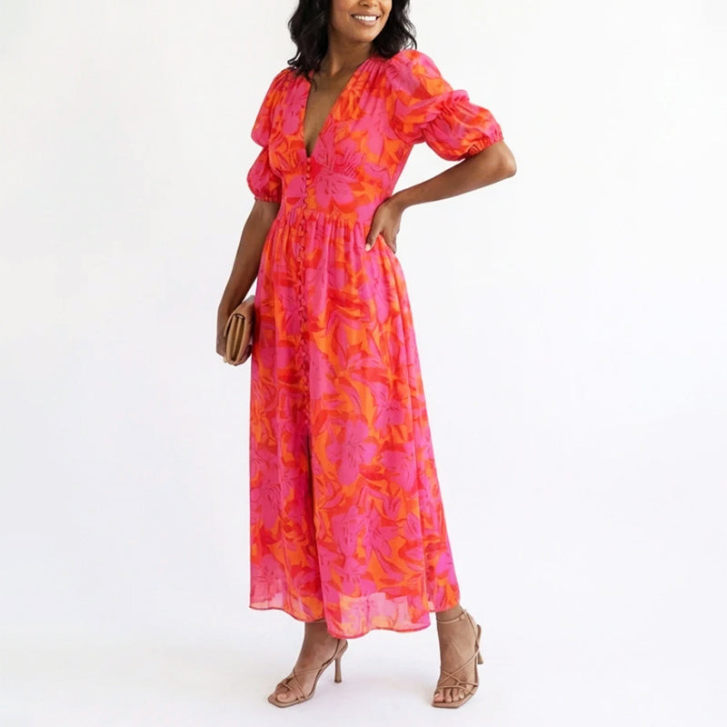 Ines | Estivo Vestito Midi Floreale da Donna