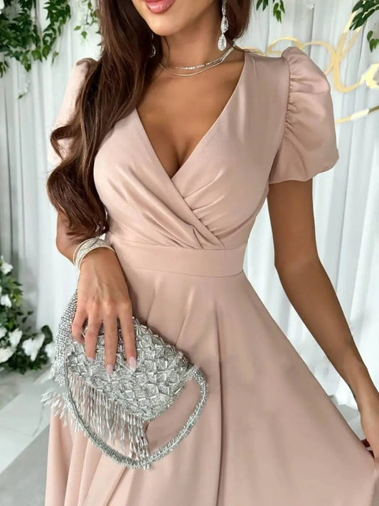 Cecilia | Elegante Vestito Midi Con Scollo a V Da Donna