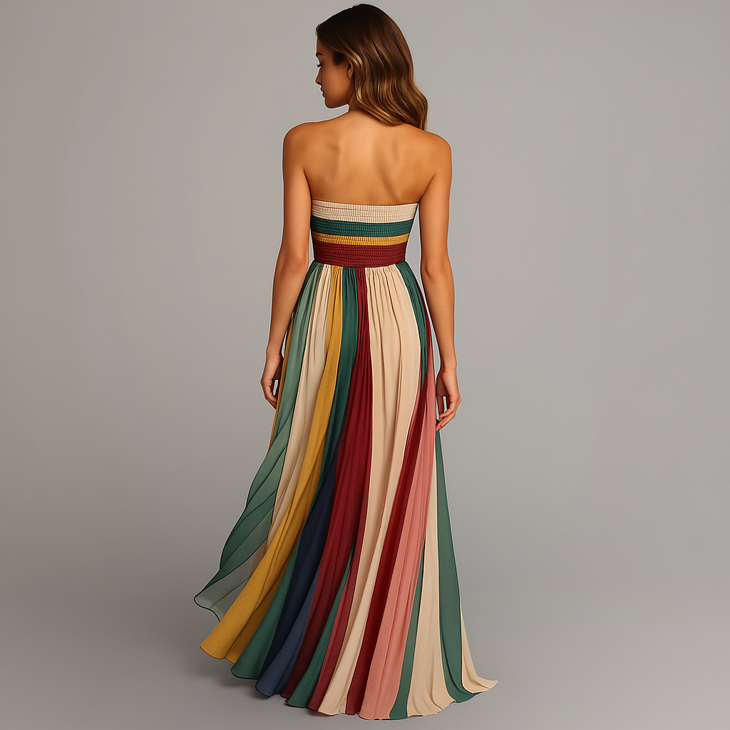Elsa | Estivo Vestito Maxi Plissettato Da Donna