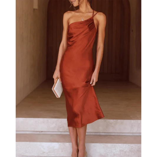 Elizabeth | Vestito Serale in Raso Monospalla da Donna