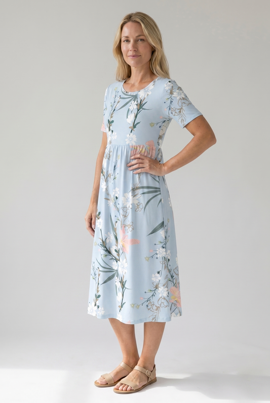 Monica | Estivo Abito Midi Floreale Stampato da Donna