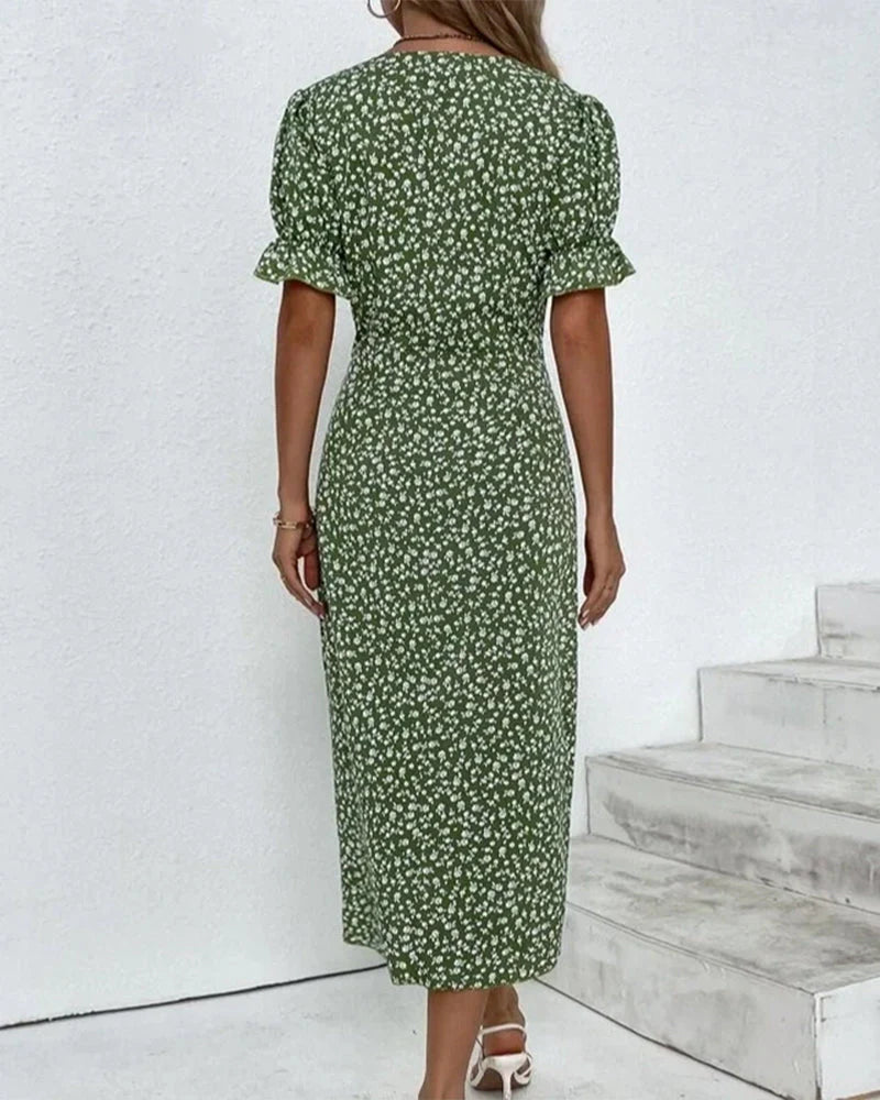 Debora | Estivo Floreale Wrap Vestito Midi Da Donna