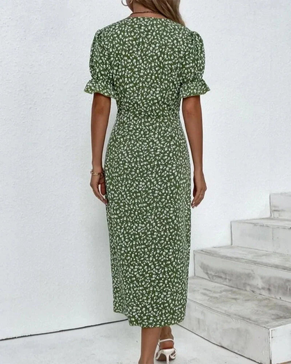 Debora | Estivo Floreale Wrap Vestito Midi Da Donna