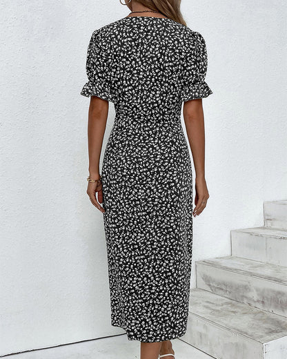 Debora | Estivo Floreale Wrap Vestito Midi Da Donna