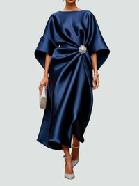 Chiara | Vestito da Sera in Raso Maniche Ampie da Donna