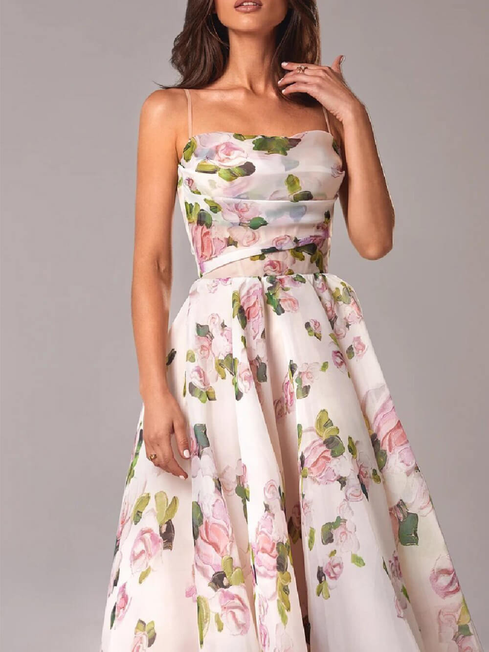 Eleonora | Elegante Vestito Midi Floreale a Trapezio Da Donna