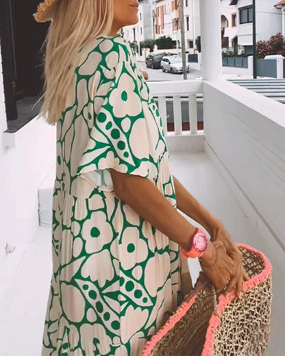 Adele | Estivo Lungo Svasato Vestito con Scollo a V da Donna