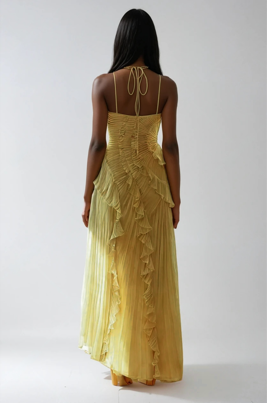 Cecilia | Vestito Maxi Ricamato Scollo Halter da Donna