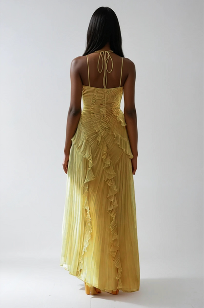 Cecilia | Vestito Maxi Ricamato Scollo Halter da Donna
