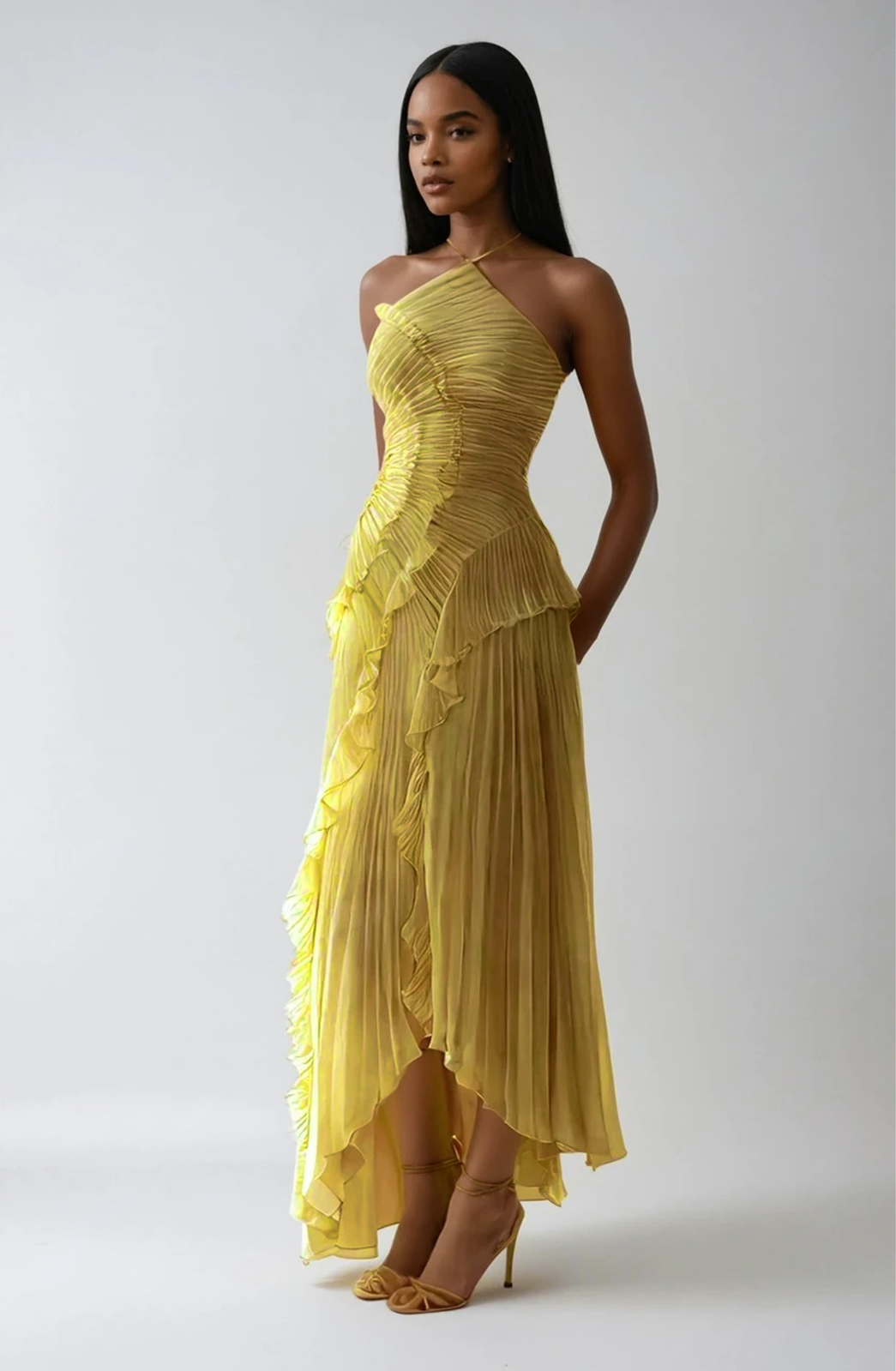 Cecilia | Vestito Maxi Ricamato Scollo Halter da Donna