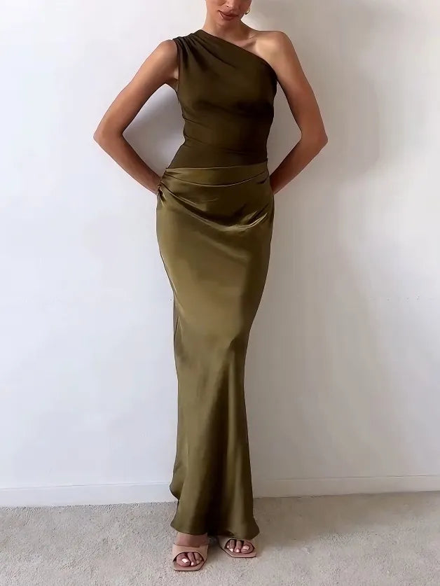 Francesca | Elegante Vestito Maxi Monospalla da Donna
