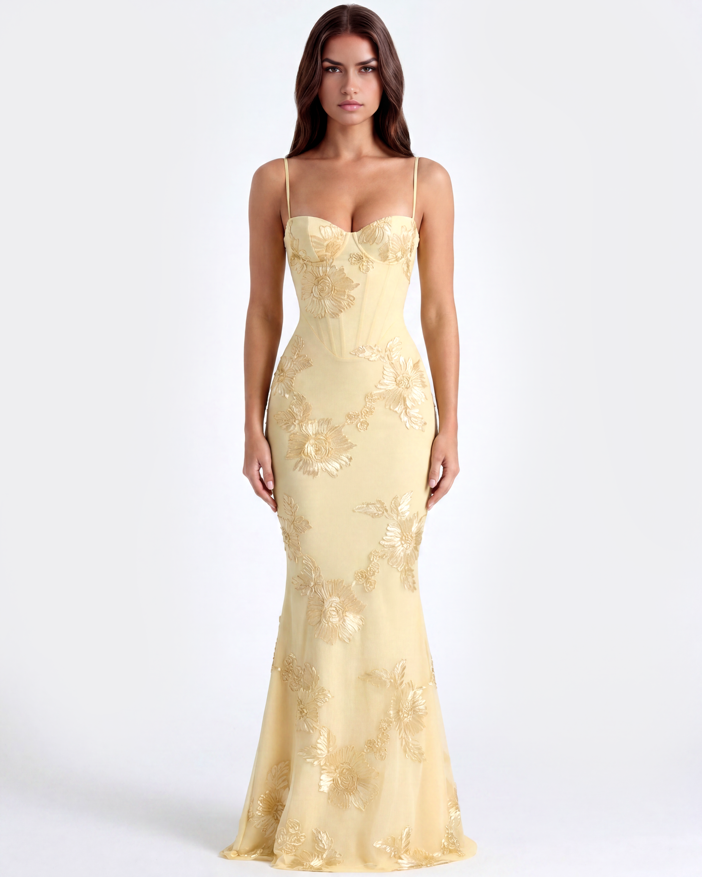 Serena | Elegante Vestito Lungo Ricamato Da Donna