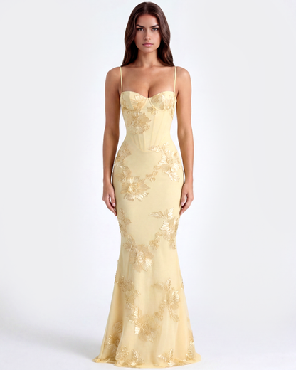 Serena | Elegante Vestito Lungo Ricamato Da Donna