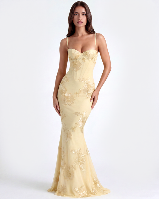 Serena | Elegante Vestito Lungo Ricamato Da Donna