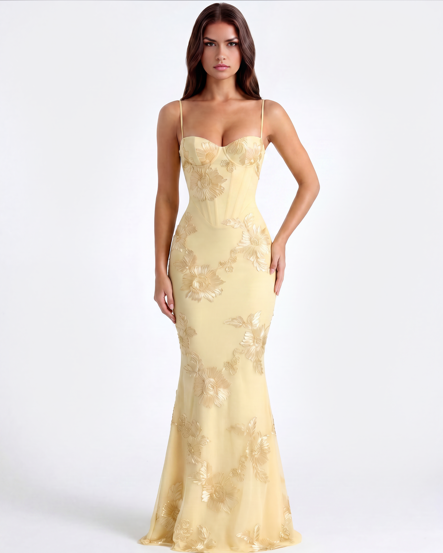Serena | Elegante Vestito Lungo Ricamato Da Donna