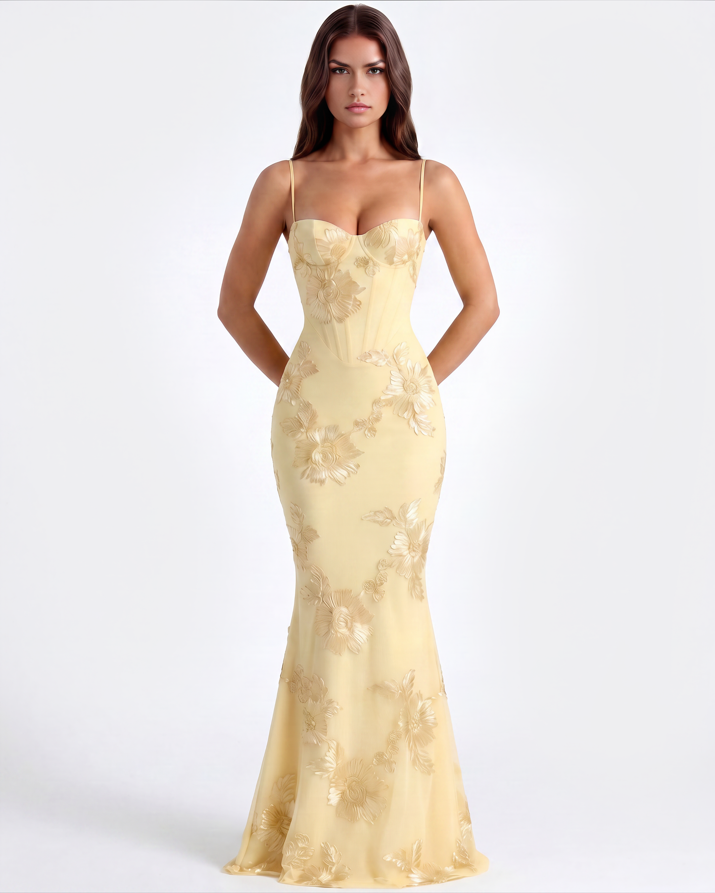 Serena | Elegante Vestito Lungo Ricamato Da Donna