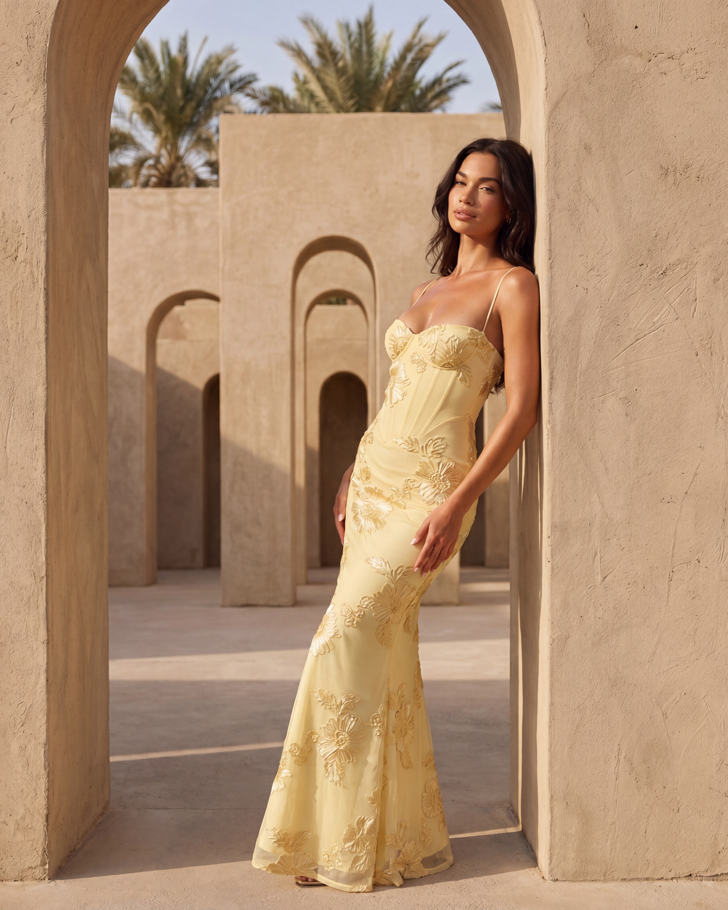 Serena | Elegante Vestito Lungo Ricamato Da Donna