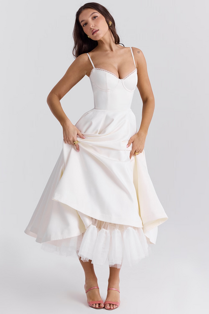 Valentina | Elegante Vestito Midi Estivo a Linea A da Donna
