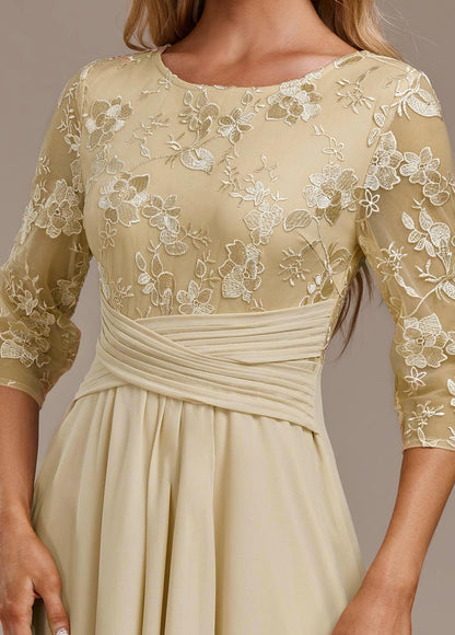 Nadia | Elegante Abito Midi Ricamato in Chiffon da Donna