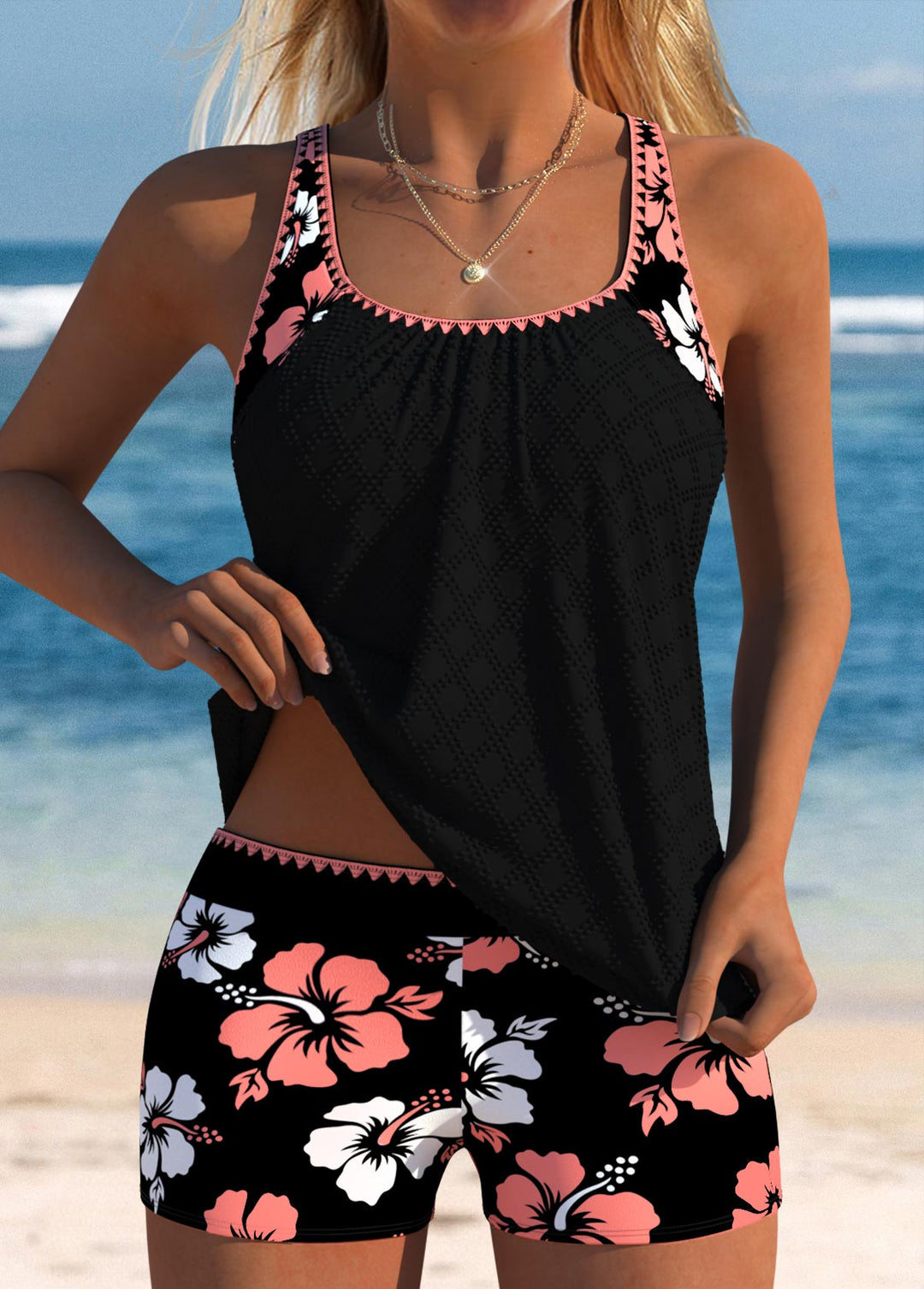 Anna | Donna Estivo Girocollo Tankini Costume Da Bagno