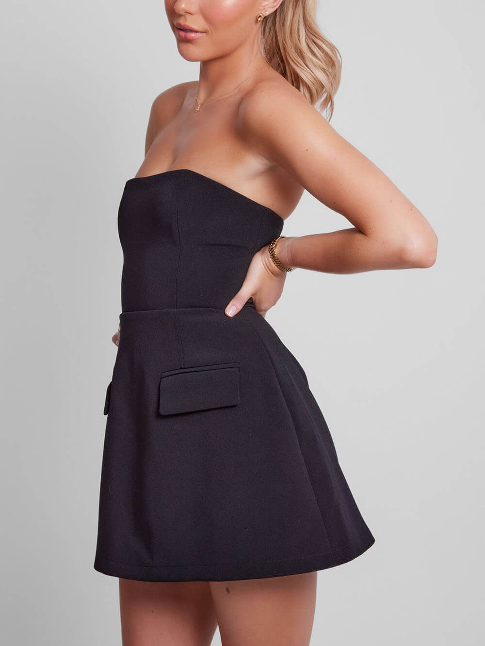 Daniela | Vestito Mini a Trapezio Senza Spalline da Donna