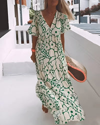 Adele | Estivo Lungo Svasato Vestito con Scollo a V da Donna