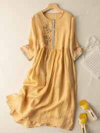 Carla | Vestito Midi in Lino da Donna