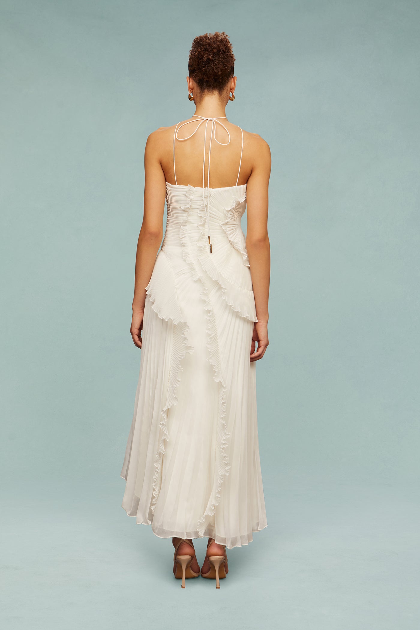 Cecilia | Vestito Maxi Ricamato Scollo Halter da Donna