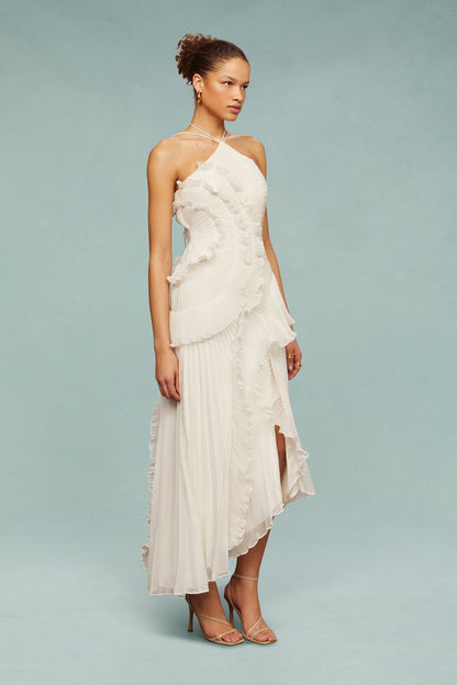 Cecilia | Vestito Maxi Ricamato Scollo Halter da Donna