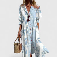 Azzurra | Elegante Vestito Boho Estivo Stampato Da Donna