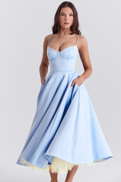Valentina | Elegante Vestito Midi Estivo a Linea A da Donna