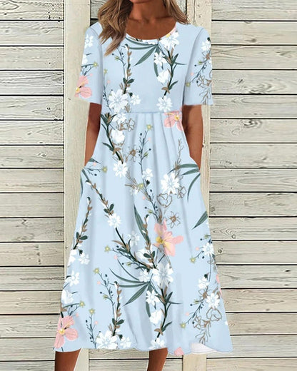 Monica | Estivo Abito Midi Floreale Stampato da Donna