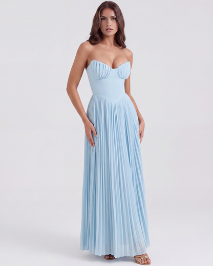Ylenia | Elegante Vestito Maxi Plissettato Da Donna