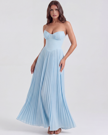 Ylenia | Elegante Vestito Maxi Plissettato Da Donna