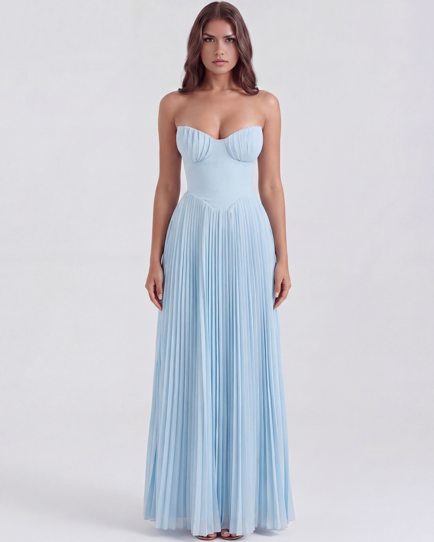 Ylenia | Elegante Vestito Maxi Plissettato Da Donna