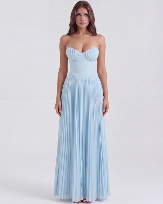 Ylenia | Elegante Vestito Maxi Plissettato Da Donna