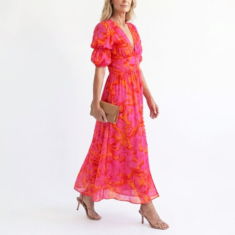 Ines | Estivo Vestito Midi Floreale da Donna