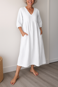 Silvana | Comodo Vestito Estivo a Maniche Corte Da Donna