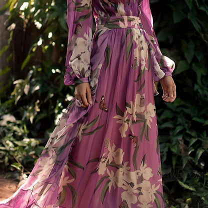 Lorenza | Leggero Vestito Maxi Stampato Da Donna