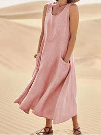 Caterina | Vestito in Lino con Tasche da Donna