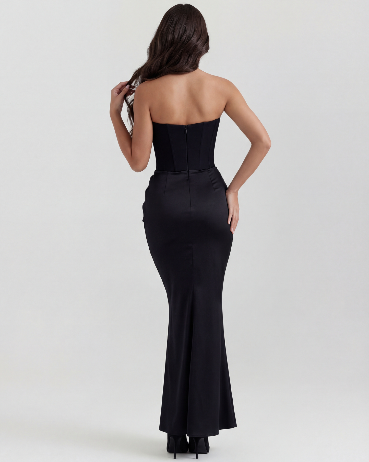 Carla | Elegante Vestito Da Sera in Satin Con Corsetto Da Donna