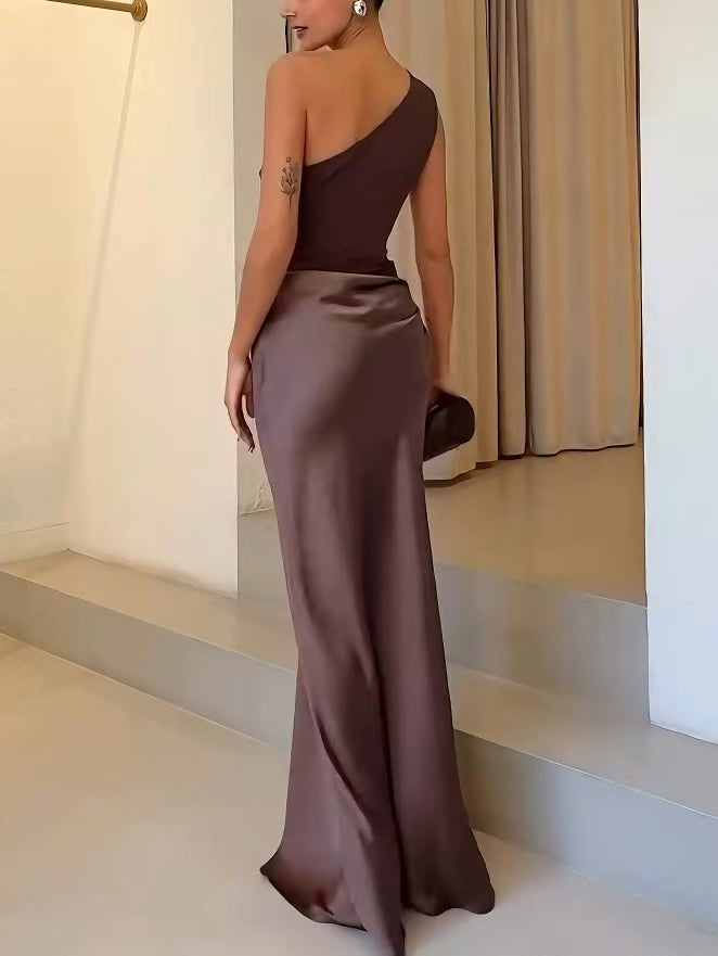 Francesca | Elegante Vestito Maxi Monospalla da Donna