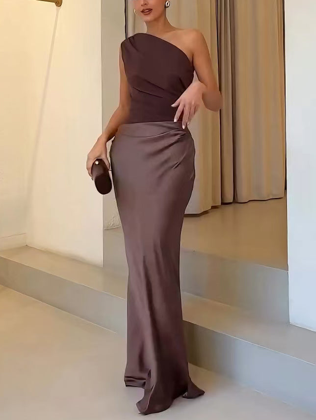 Francesca | Elegante Vestito Maxi Monospalla da Donna