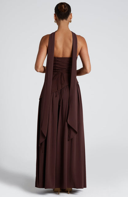 Simona | Elegante Vestito Maxi Formale con Spacco da Donna