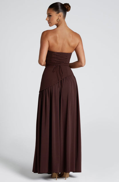 Simona | Elegante Vestito Maxi Formale con Spacco da Donna