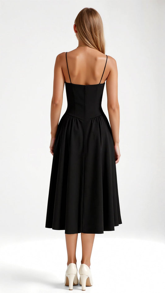 Ylenia | Vestito Midi a Trapezio con Corsetto da Donna
