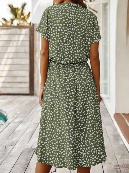 Beatrice | Elegante Vestito Midi Stampato con Maniche da Donna