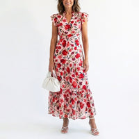 Laura | Romantico Vestito Midi Floreale con Scollo a V da Donna