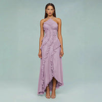 Cecilia | Vestito Maxi Ricamato Scollo Halter da Donna